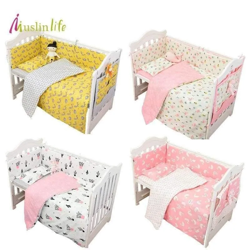 3-teiliges Bettwäscheset aus Baumwolle, modisches Kinderbettset mit Kaktus-/Flamingo-/Fuchsmuster (Bettbezug + Kissenbezug + Bettlaken)