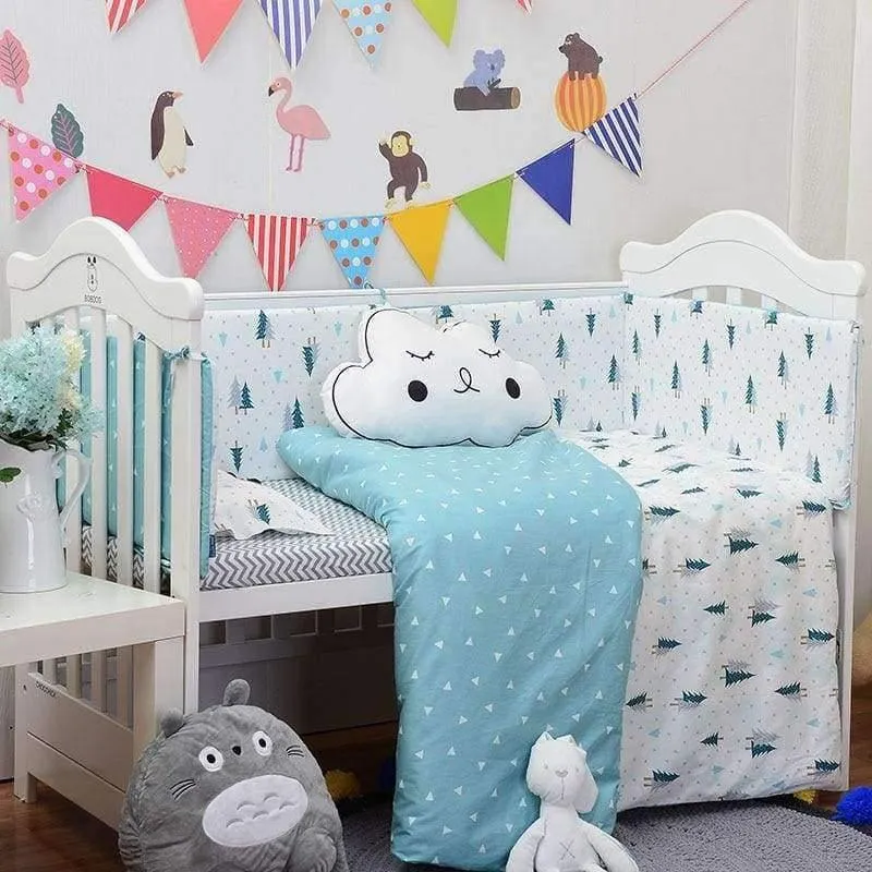 3-teiliges Bettwäscheset aus Baumwolle, modisches Kinderbettset mit Kaktus-/Flamingo-/Fuchsmuster (Bettbezug + Kissenbezug + Bettlaken)
