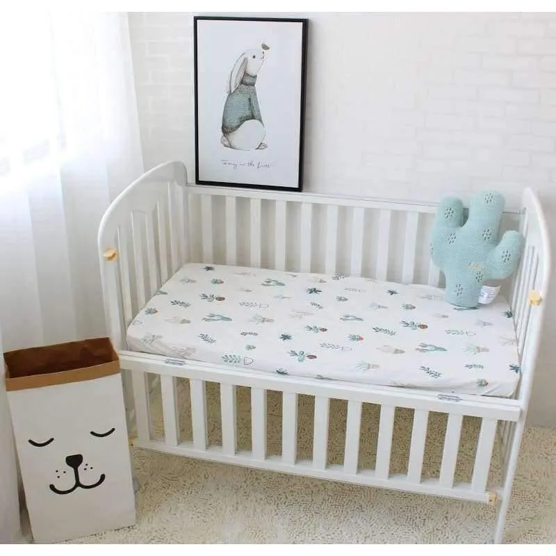 Baumwolle Babybett Spannbettlaken Babybett Bettwäsche Weiche Atmungsaktive Neugeborenen Bettwäsche Weichen Matratzenbezug Protector