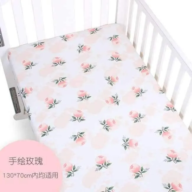 Baumwolle Babybett Spannbettlaken Babybett Bettwäsche Weiche Atmungsaktive Neugeborenen Bettwäsche Weichen Matratzenbezug Protector
