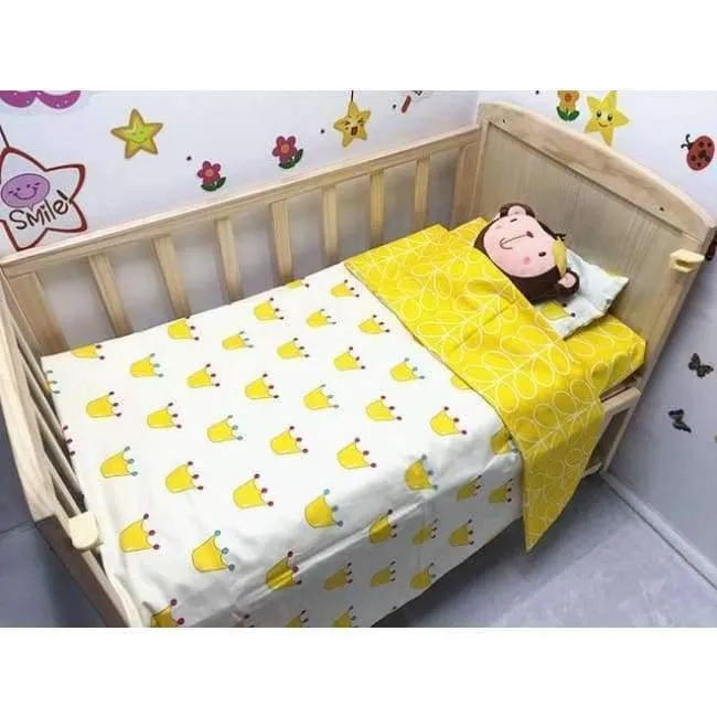 3-teiliges Set mit Bettlaken für Neugeborene, Bettbezug, Babybett, 100 % Baumwolle (Bettbezug + Laken + Kissenbezug).