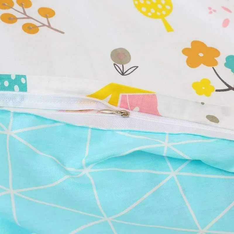 3-teiliges Baby-Bettwäscheset aus reiner Baumwolle mit Cartoon-Muster, Bettwäscheset für Kinderbett, inklusive Kissenbezug, Bettlaken, Bettbezug ohne Füllstoff