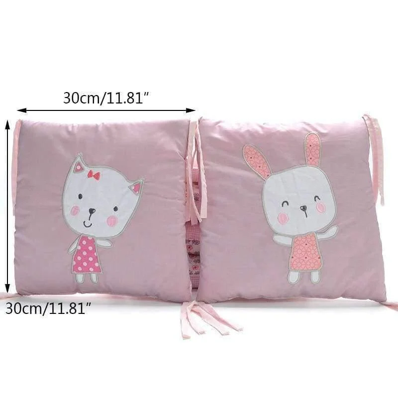 6 Teile/los Baby Bett Stoßfänger in der Krippe Kaninchen Blumen Baby Bettwäsche Stoßfänger Bett Atmungsaktive Krippe Stoßfänger für Baby Mädchen Jungen