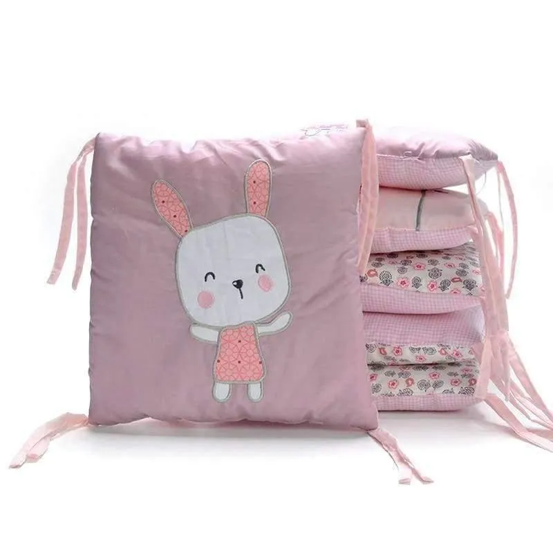 6 Teile/los Baby Bett Stoßfänger in der Krippe Kaninchen Blumen Baby Bettwäsche Stoßfänger Bett Atmungsaktive Krippe Stoßfänger für Baby Mädchen Jungen