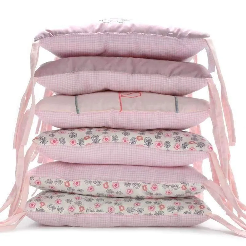 6 Teile/los Baby Bett Stoßfänger in der Krippe Kaninchen Blumen Baby Bettwäsche Stoßfänger Bett Atmungsaktive Krippe Stoßfänger für Baby Mädchen Jungen