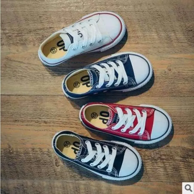 Classic Children Canvas Shoes Girls Boys Kids Sneakers 2018 Fashion Casual Baby Running Shoes Solid Color Child Sport Shoes