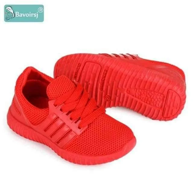 Big Size Comfortable Lacing-up Red Black Baby Shoes Outdoor Fashion Casual Sneakers Child Flats B1807