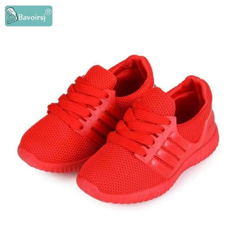 Big Size Comfortable Lacing-up Red Black Baby Shoes Outdoor Fashion Casual Sneakers Child Flats B1807