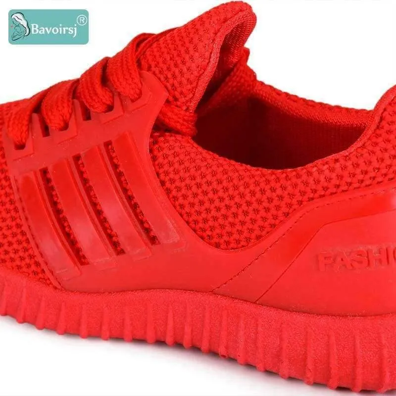 Big Size Comfortable Lacing-up Red Black Baby Shoes Outdoor Fashion Casual Sneakers Child Flats B1807