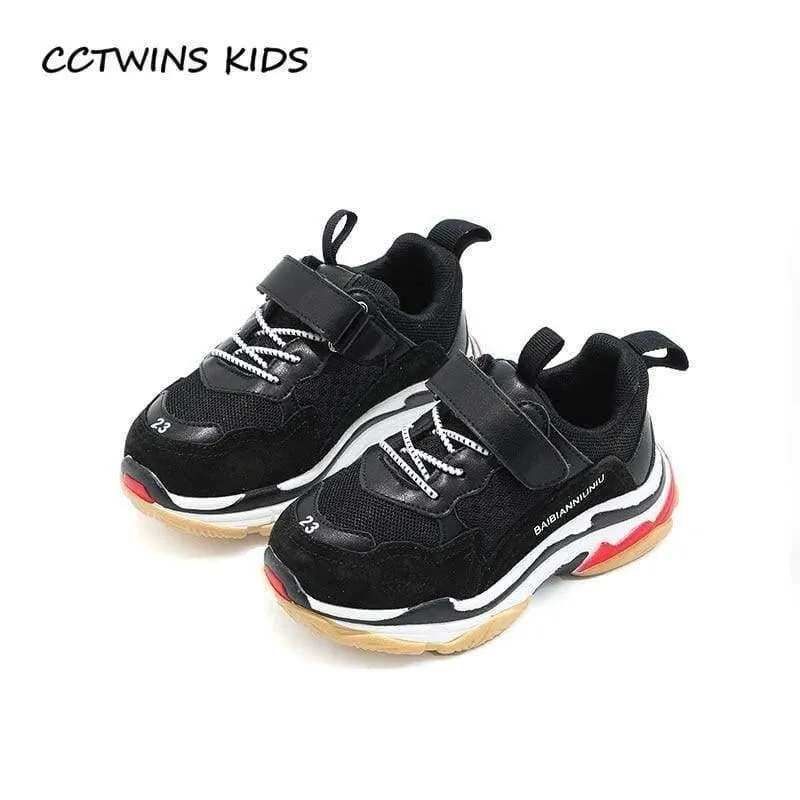 Spring Children Black Casual Shoe Baby Girl Fashion Sport Sneaker Toddler Boy White Mesh Trainer F2179