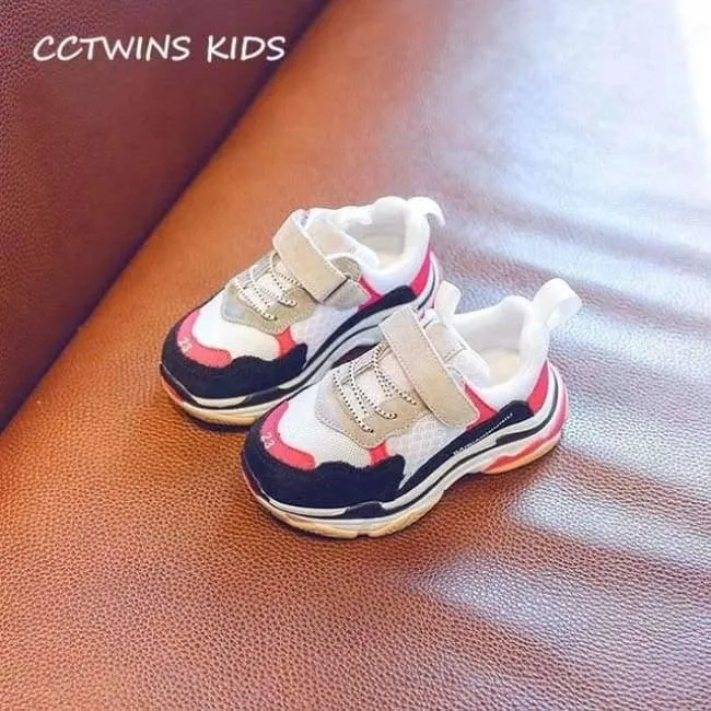 Spring Children Black Casual Shoe Baby Girl Fashion Sport Sneaker Toddler Boy White Mesh Trainer F2179