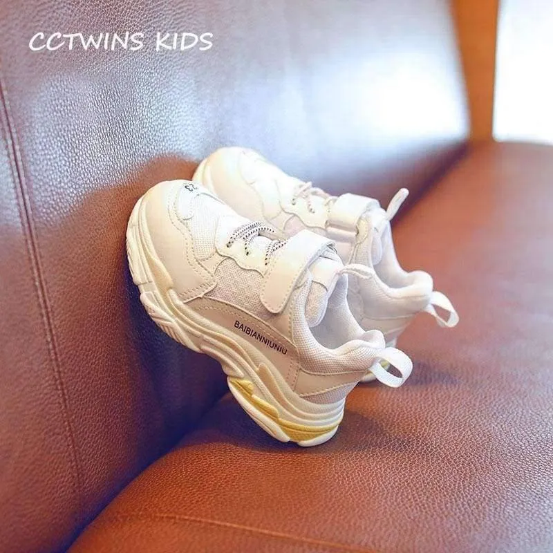 Spring Children Black Casual Shoe Baby Girl Fashion Sport Sneaker Toddler Boy White Mesh Trainer F2179