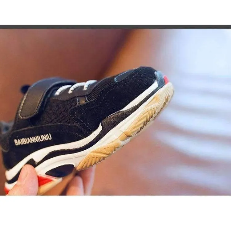 Spring Children Black Casual Shoe Baby Girl Fashion Sport Sneaker Toddler Boy White Mesh Trainer F2179