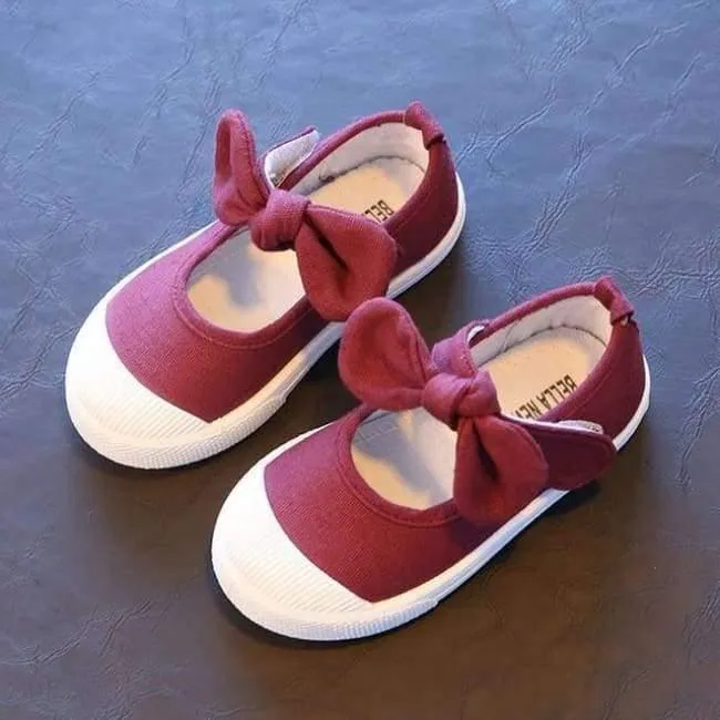 Baby Mädchen Schuhe Leinwand Casual Kinder Schuhe Mit Bowtie Bogen-knoten Solide Candy Farbe Mädchen Turnschuhe Kinder Weiche Schuhe 21-30