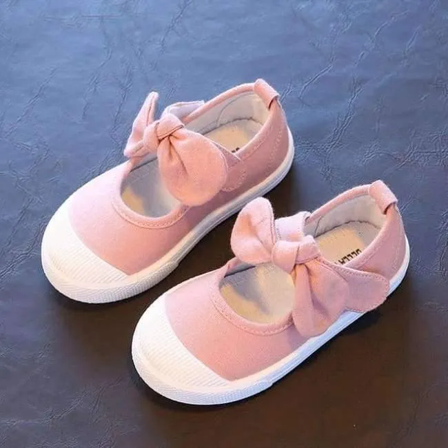 Baby Mädchen Schuhe Leinwand Casual Kinder Schuhe Mit Bowtie Bogen-knoten Solide Candy Farbe Mädchen Turnschuhe Kinder Weiche Schuhe 21-30