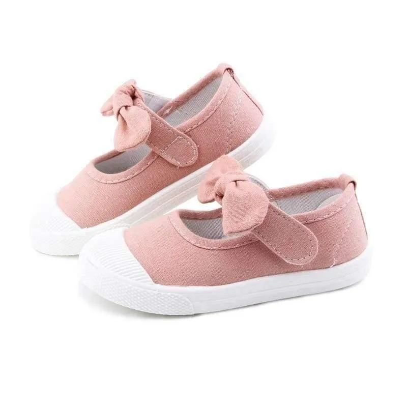 Baby Mädchen Schuhe Leinwand Casual Kinder Schuhe Mit Bowtie Bogen-knoten Solide Candy Farbe Mädchen Turnschuhe Kinder Weiche Schuhe 21-30