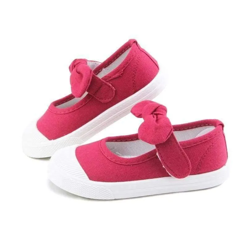 Baby Mädchen Schuhe Leinwand Casual Kinder Schuhe Mit Bowtie Bogen-knoten Solide Candy Farbe Mädchen Turnschuhe Kinder Weiche Schuhe 21-30