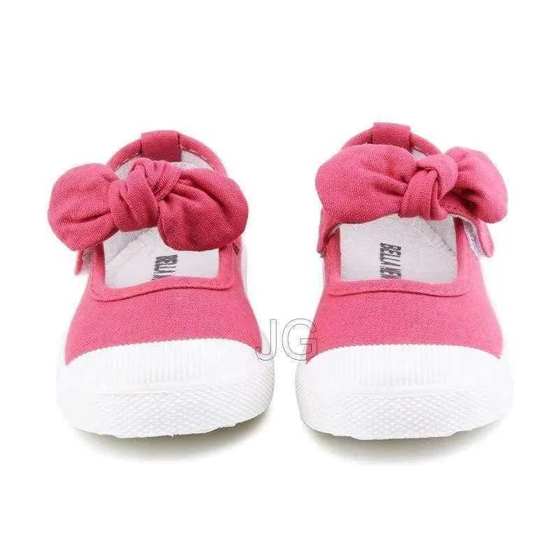 Baby Mädchen Schuhe Leinwand Casual Kinder Schuhe Mit Bowtie Bogen-knoten Solide Candy Farbe Mädchen Turnschuhe Kinder Weiche Schuhe 21-30