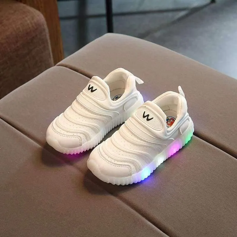 Coole, weiche, süße Baby-Kleinkind-Slipper für Frühling/Herbst. Schöne Baby-Laufschuhe mit LED-Beleuchtung, Glitzer-Schuhe für Mädchen und Jungen