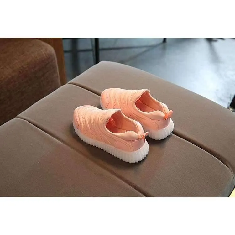 Coole, weiche, süße Baby-Kleinkind-Slipper für Frühling/Herbst. Schöne Baby-Laufschuhe mit LED-Beleuchtung, Glitzer-Schuhe für Mädchen und Jungen