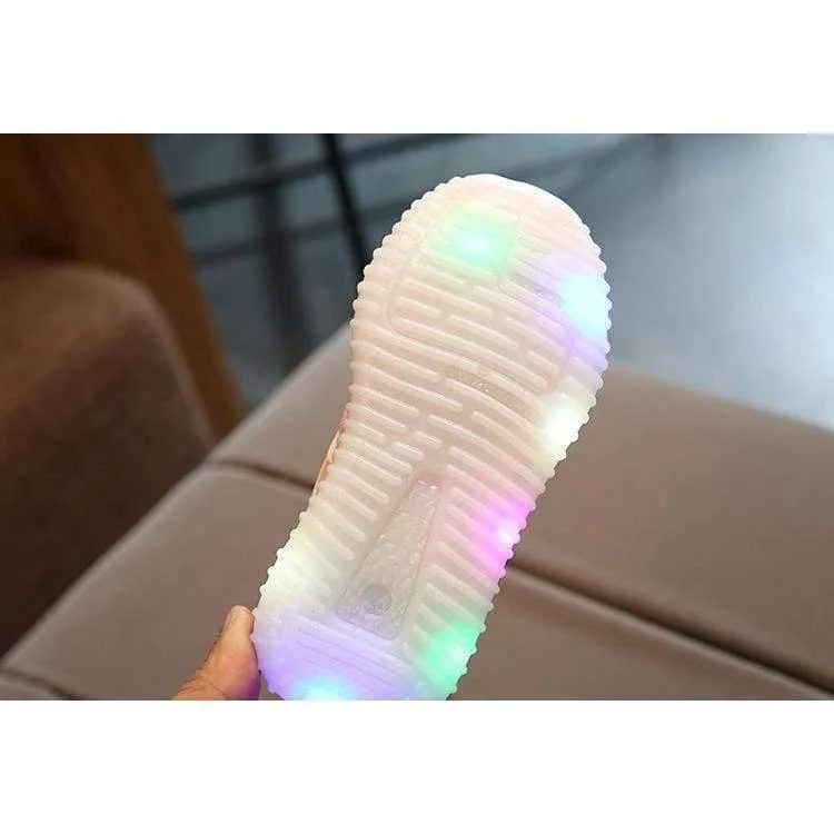 Coole, weiche, süße Baby-Kleinkind-Slipper für Frühling/Herbst. Schöne Baby-Laufschuhe mit LED-Beleuchtung, Glitzer-Schuhe für Mädchen und Jungen