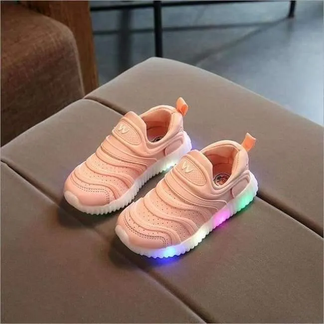 Coole, weiche, süße Baby-Kleinkind-Slipper für Frühling/Herbst. Schöne Baby-Laufschuhe mit LED-Beleuchtung, Glitzer-Schuhe für Mädchen und Jungen