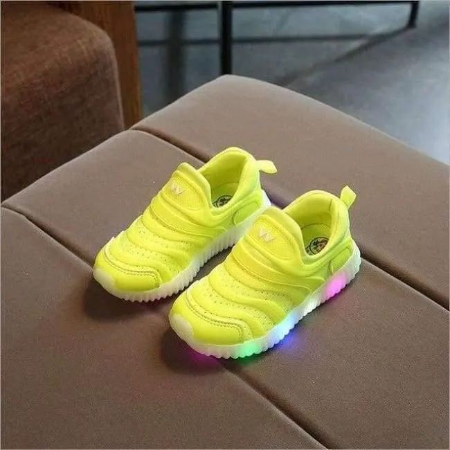 Coole, weiche, süße Baby-Kleinkind-Slipper für Frühling/Herbst. Schöne Baby-Laufschuhe mit LED-Beleuchtung, Glitzer-Schuhe für Mädchen und Jungen