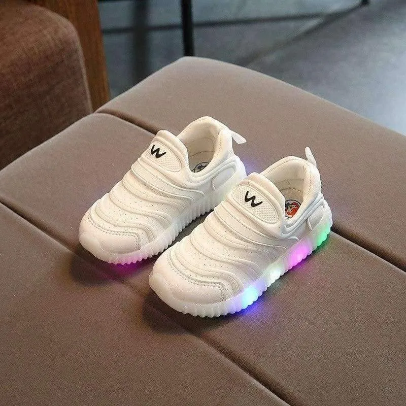 Coole, weiche, süße Baby-Kleinkind-Slipper für Frühling/Herbst. Schöne Baby-Laufschuhe mit LED-Beleuchtung, Glitzer-Schuhe für Mädchen und Jungen