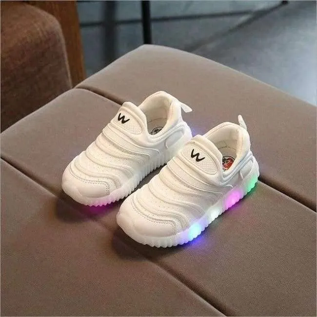 Coole, weiche, süße Baby-Kleinkind-Slipper für Frühling/Herbst. Schöne Baby-Laufschuhe mit LED-Beleuchtung, Glitzer-Schuhe für Mädchen und Jungen