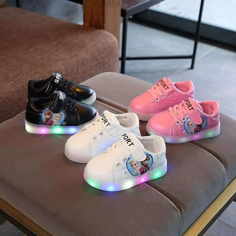 LED-Schuhe für Mädchen ganzjährig Sport laufen Baby-Turnschuhe solide modische ausgezeichnete Kinder Kinderschuhe