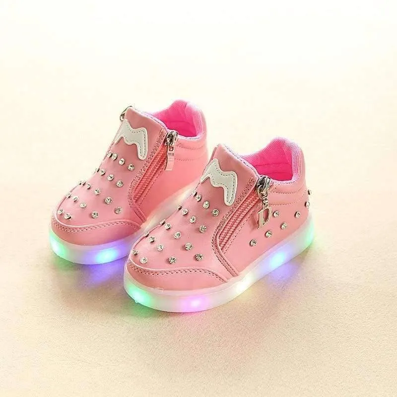 Mode beleuchtete bunte Kinderturnschuhe Kühle Babykleinkind-erste Wanderer der hohen Qualität beiläufige heiße Verkaufsbabyjungen-Mädchenschuhe