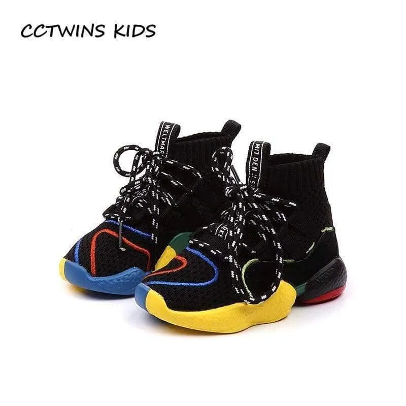 Herbst Kinder schwarz lässig Trainer Baby Boy Marke High Top Sneaker Mädchen Mode Sport Schuh FH2215