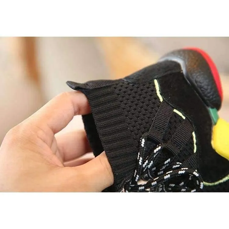 Herbst Kinder schwarz lässig Trainer Baby Boy Marke High Top Sneaker Mädchen Mode Sport Schuh FH2215
