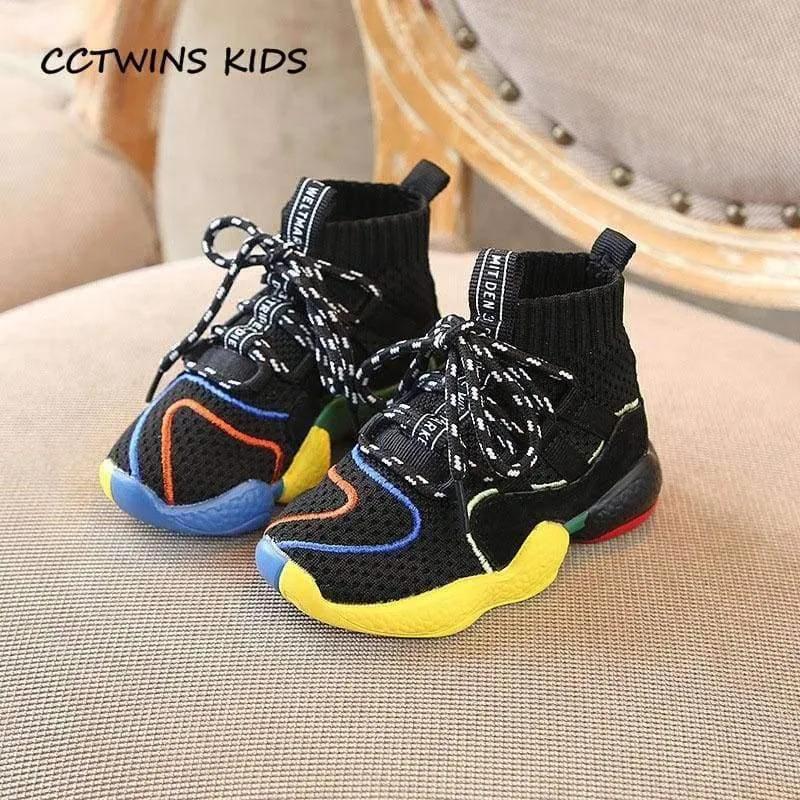 Herbst Kinder schwarz lässig Trainer Baby Boy Marke High Top Sneaker Mädchen Mode Sport Schuh FH2215