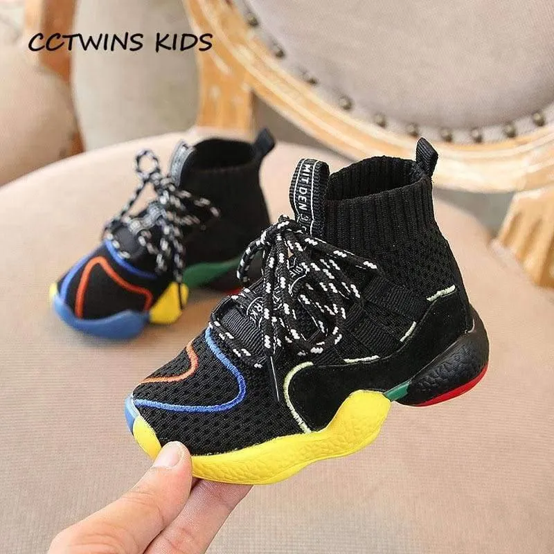 Herbst Kinder schwarz lässig Trainer Baby Boy Marke High Top Sneaker Mädchen Mode Sport Schuh FH2215