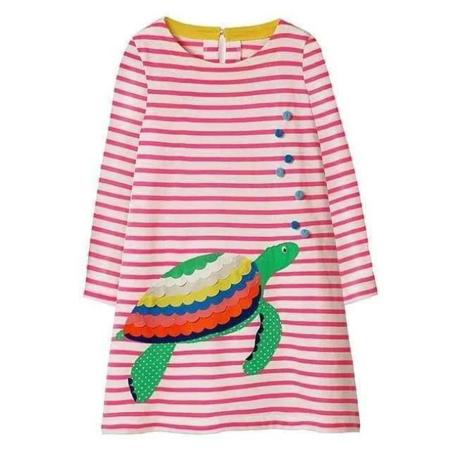 Mädchen Kleid mit Tierapplikationen Langarm Prinzessin Kleid Kinder Kostüm Robe Fille Kinder Party Kleider Baby Mädchen Kleidung