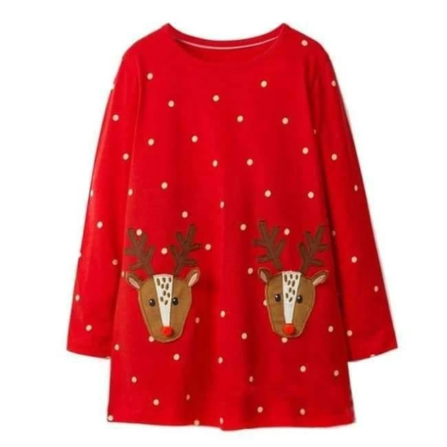 Mädchen Kleid mit Tierapplikationen Langarm Prinzessin Kleid Kinder Kostüm Robe Fille Kinder Party Kleider Baby Mädchen Kleidung