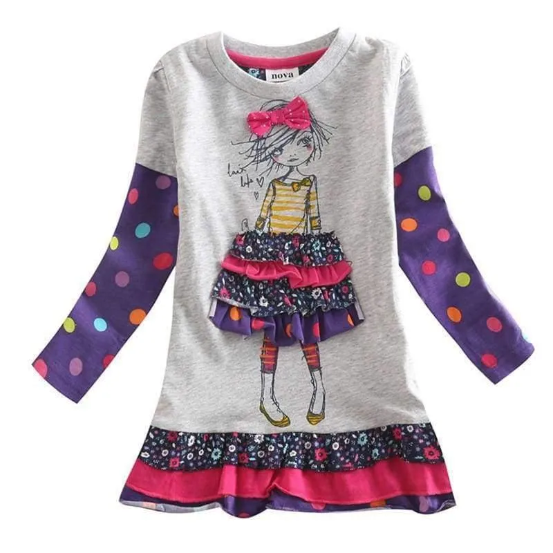 Baby Mädchen Kleid Langarm Kinder Kleider für Mädchen Kleidung Kinder Kleidung Kinder Kleidung Winter Party Nova Mädchen Kleid H5922