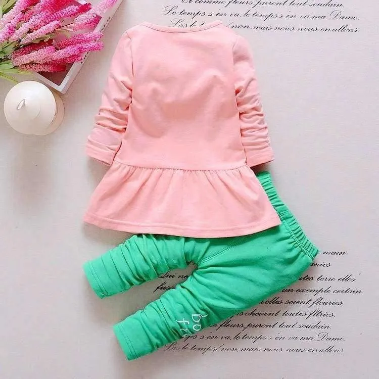 Kinder Frühling Baby Mädchen Kleidung Sets Welle Punkt Kleidung Set Baby Mädchen Baumwolle Kleidung Anzug Childern Cartoon 3 Stücke Anzug