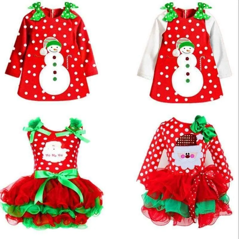 Baby Mädchen Weihnachten Santa Kleid Für Mädchen Winter Schneemann Urlaub Kinder Kleidung Weihnachten Party Tüll Kinder Kostüm