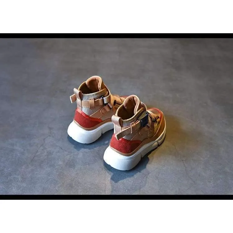 Herbst Kinder High Top Sneaker Baby Boy Pu Leder Schuh Girll Fashion Sport Casual Trainer FH2244