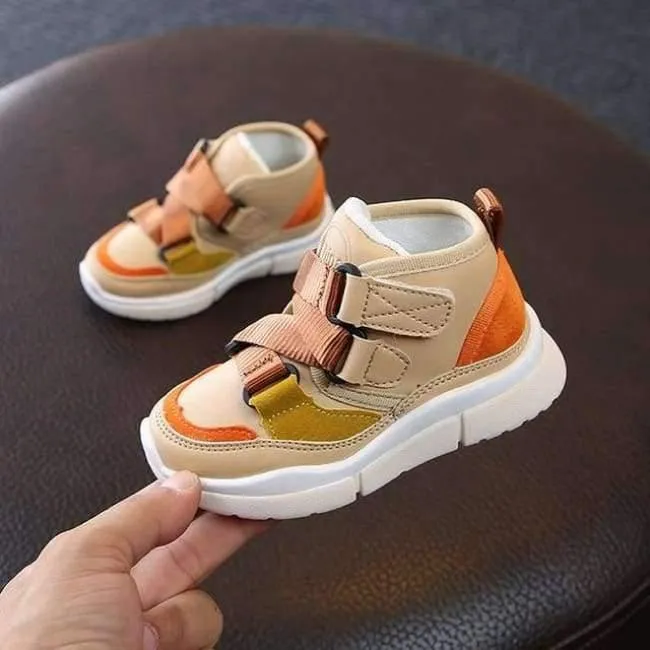 Herbst Kinder High Top Sneaker Baby Boy Pu Leder Schuh Girll Fashion Sport Casual Trainer FH2244