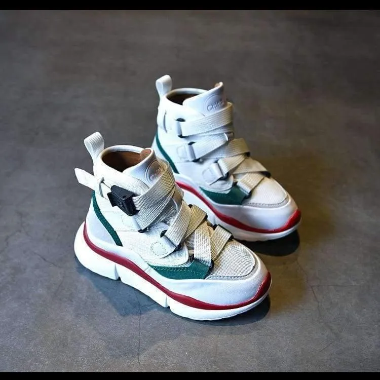 Herbst Kinder High Top Sneaker Baby Boy Pu Leder Schuh Girll Fashion Sport Casual Trainer FH2244