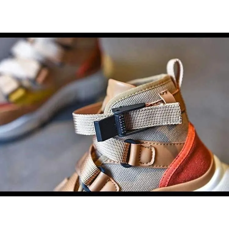 Herbst Kinder High Top Sneaker Baby Boy Pu Leder Schuh Girll Fashion Sport Casual Trainer FH2244
