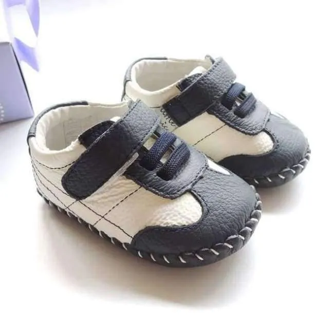 Echtes Leder Schuhe Indoor Baby Schuhe Jungen Mädchen Weiche Anti-skid Kleinkind Schuhe Mode Hellblau Lauflernschuhe