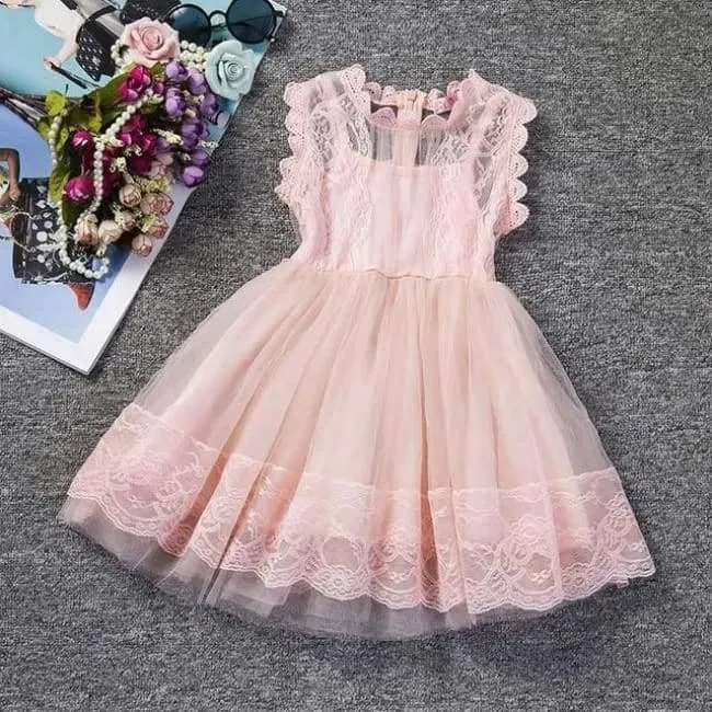 Baby Mädchen Blumenspitze Prinzessin Tutu Kleid Hochzeit Taufkleid Kleid Mädchen Kleidung Für Kinder Party Wear Meninas Vestidos