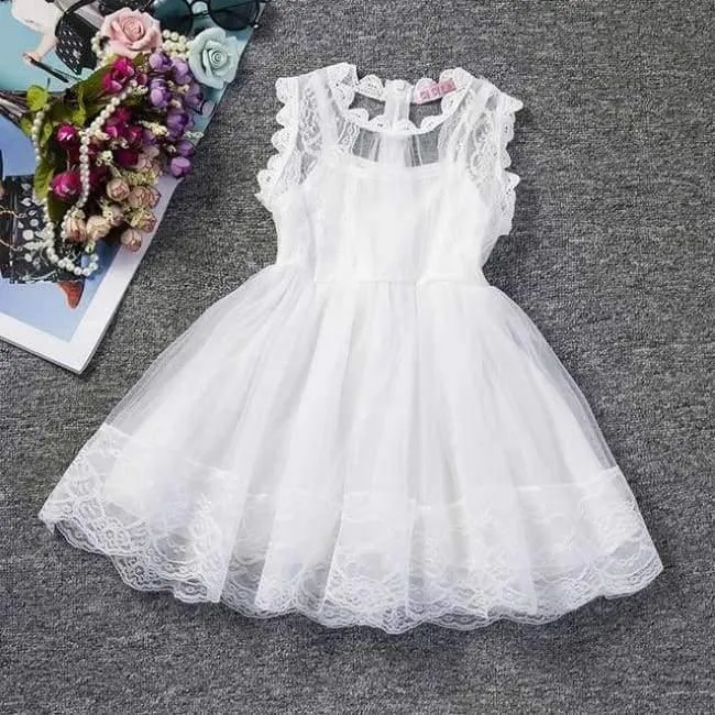 Baby Mädchen Blumenspitze Prinzessin Tutu Kleid Hochzeit Taufkleid Kleid Mädchen Kleidung Für Kinder Party Wear Meninas Vestidos