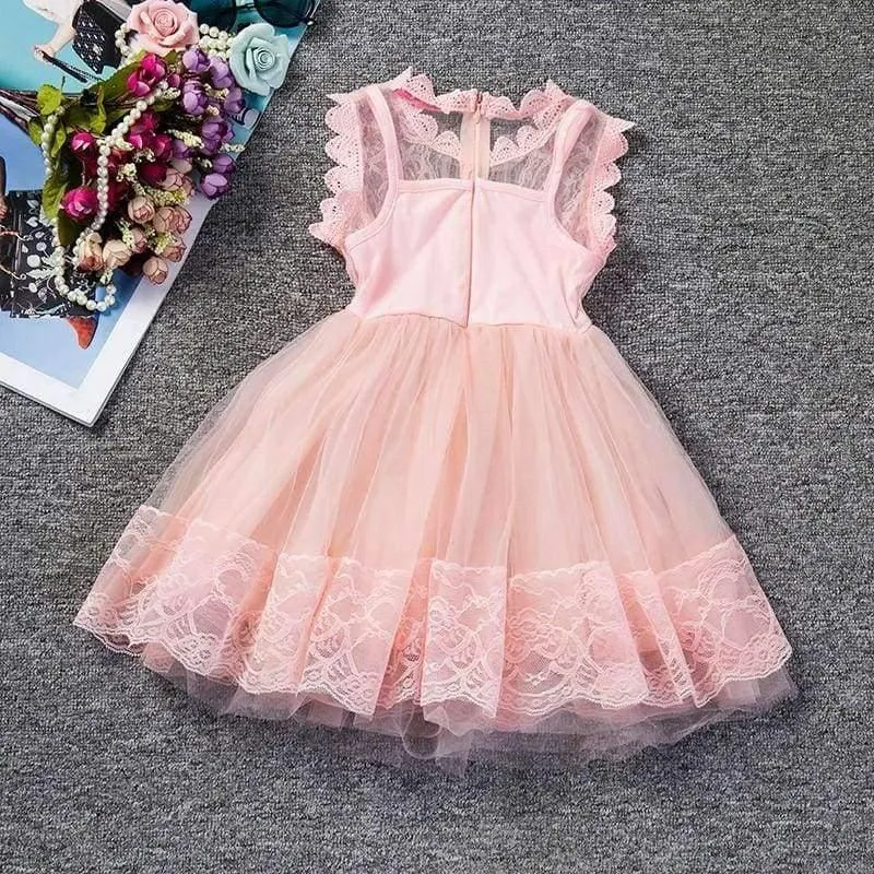 Baby Mädchen Blumenspitze Prinzessin Tutu Kleid Hochzeit Taufkleid Kleid Mädchen Kleidung Für Kinder Party Wear Meninas Vestidos
