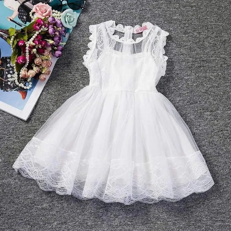 Baby Mädchen Blumenspitze Prinzessin Tutu Kleid Hochzeit Taufkleid Kleid Mädchen Kleidung Für Kinder Party Wear Meninas Vestidos