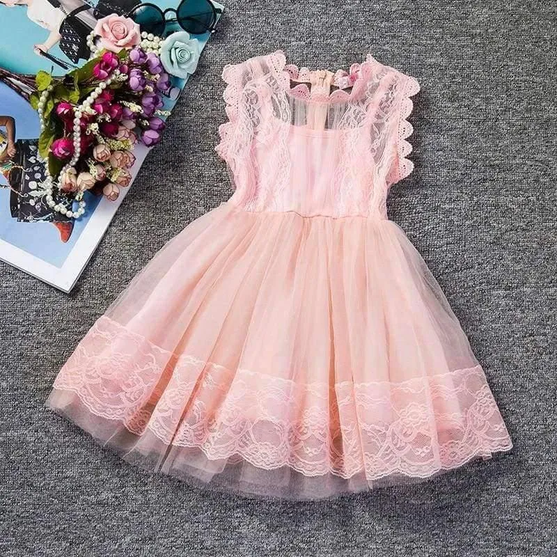 Baby Mädchen Blumenspitze Prinzessin Tutu Kleid Hochzeit Taufkleid Kleid Mädchen Kleidung Für Kinder Party Wear Meninas Vestidos